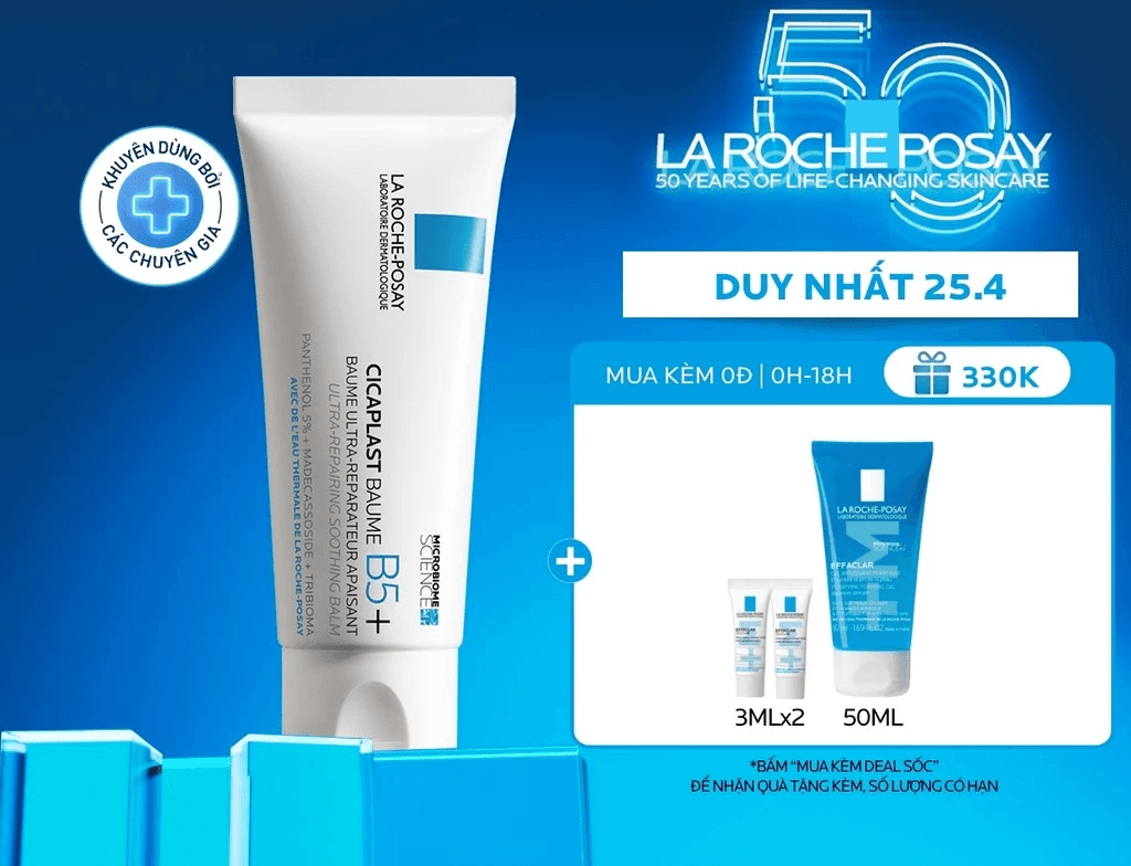 Kem phục hồi La Roche-Posay Cicaplast Baume B5+ giúp phục hồi da sau 1 lần sử dụng